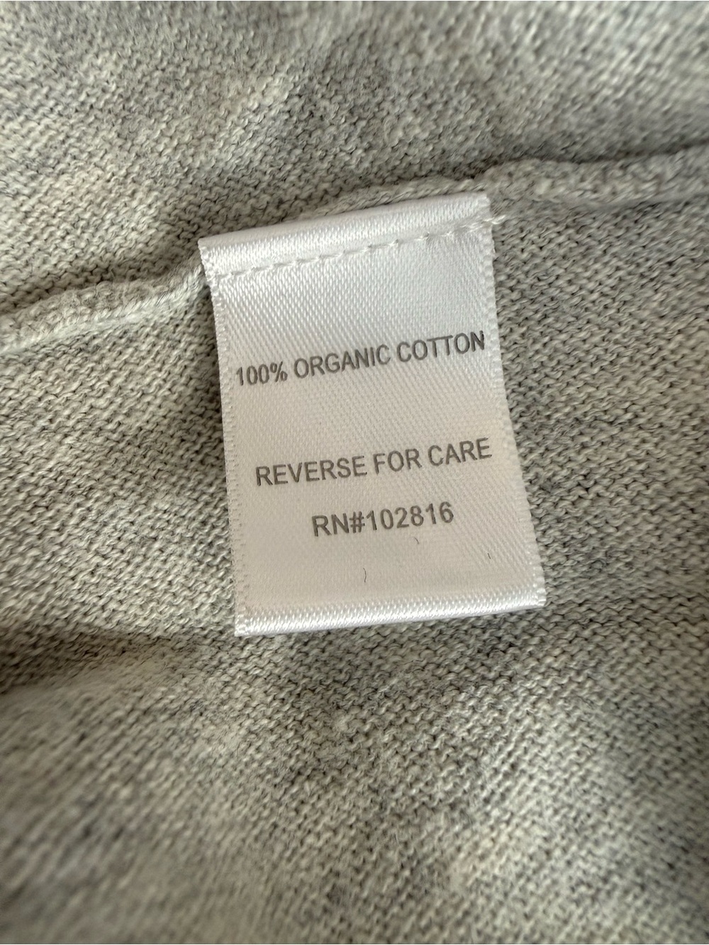Garnet Hill Gray Heather Kangaroo Pocket Sweater LARGE 100% Organic Cotton - Picture 10 of 11
